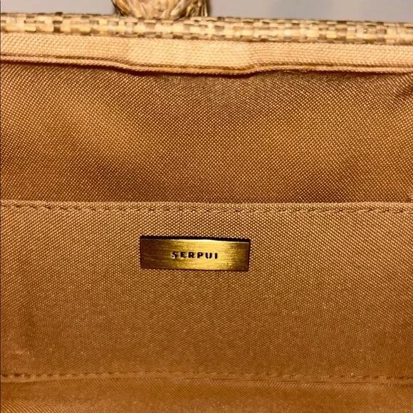 Serpui Candice Embroidered Clutch in Toast - Picture 8 of 10